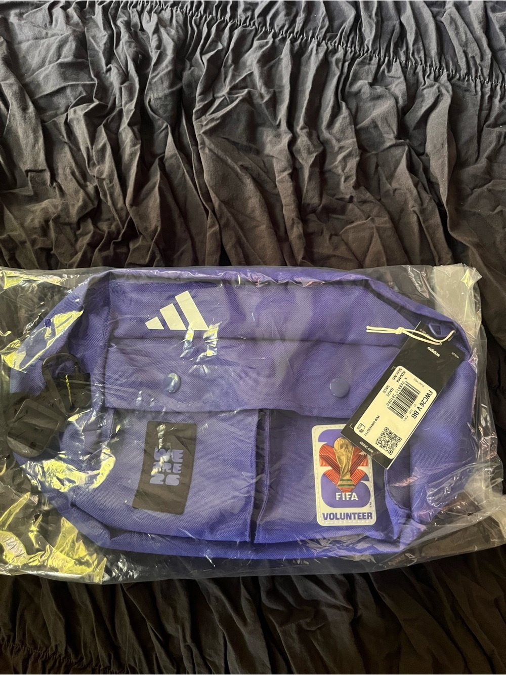 adidas Purple FIFA Volunteer Nylon Crossbody Pouch